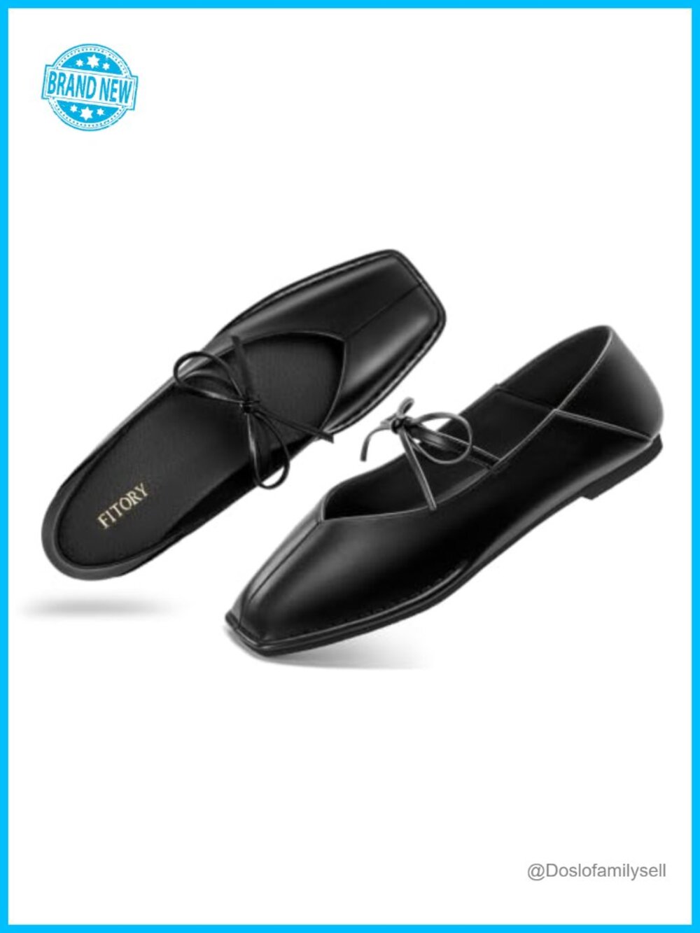 Square Toe Women's Ballet Flats with Elastic Strap Slip-On Shoes